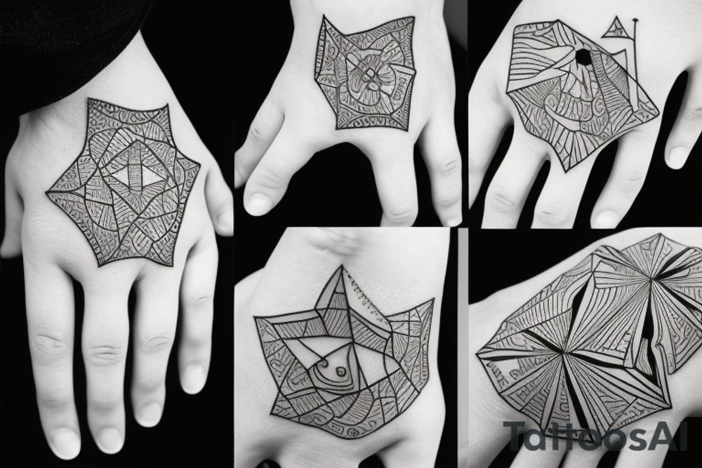 Hand Tattoo,micro realism, mind over matter tattoo idea