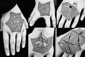 Hand Tattoo,micro realism, mind over matter tattoo idea