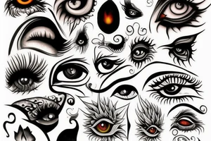 fiery eyes tattoo idea