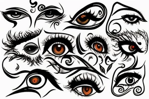 fiery eyes tattoo idea
