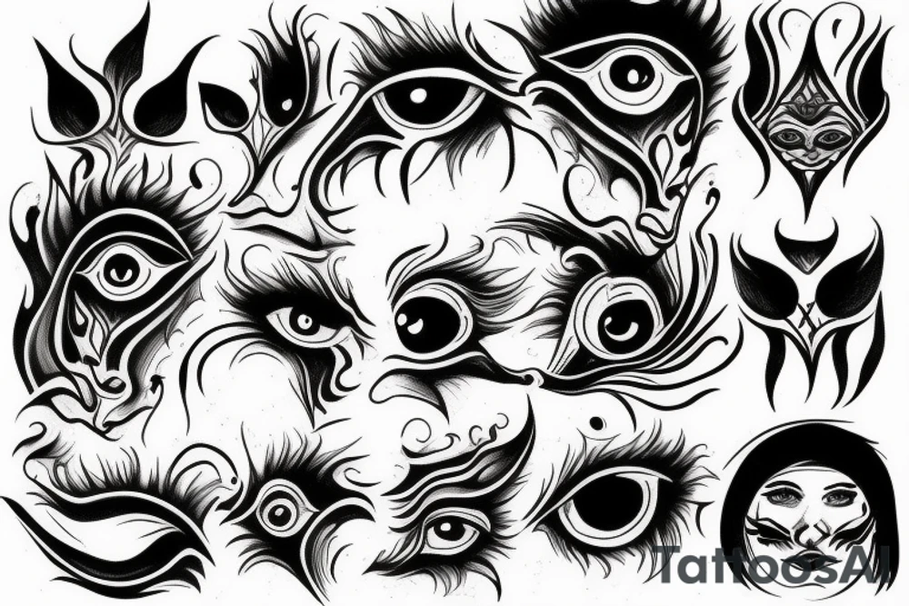 burning eyes tattoo idea