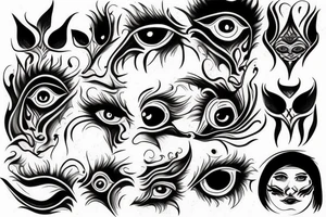 burning eyes tattoo idea