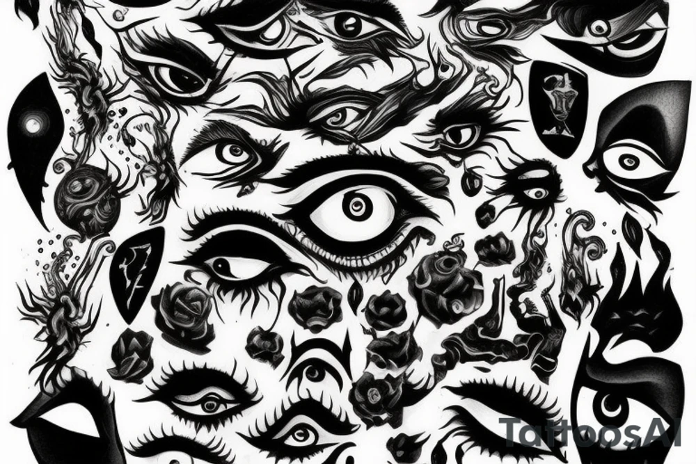 burning eyes tattoo idea