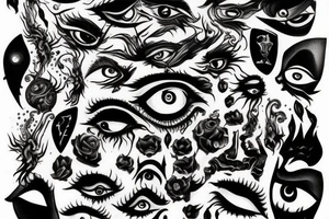 burning eyes tattoo idea