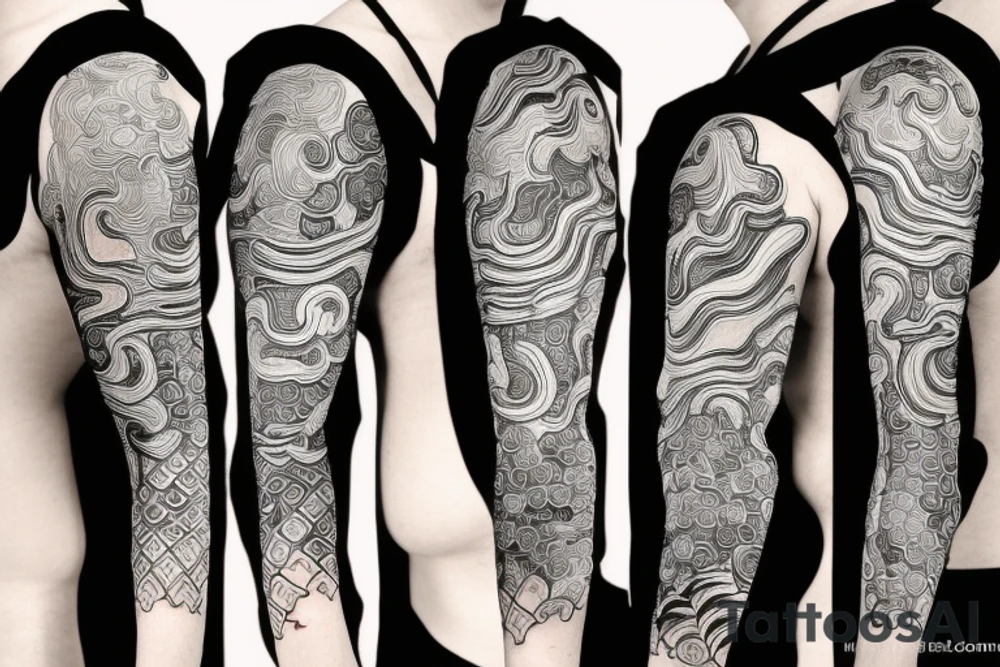 abstract trippy samurai tattoo idea