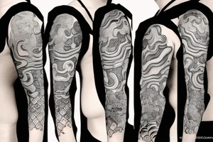 abstract trippy samurai tattoo idea