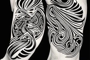 abstract trippy minimal genji tattoo idea