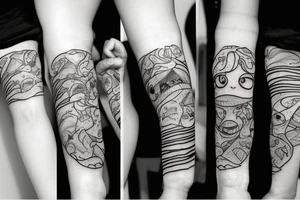 blurry eyes tattoo idea