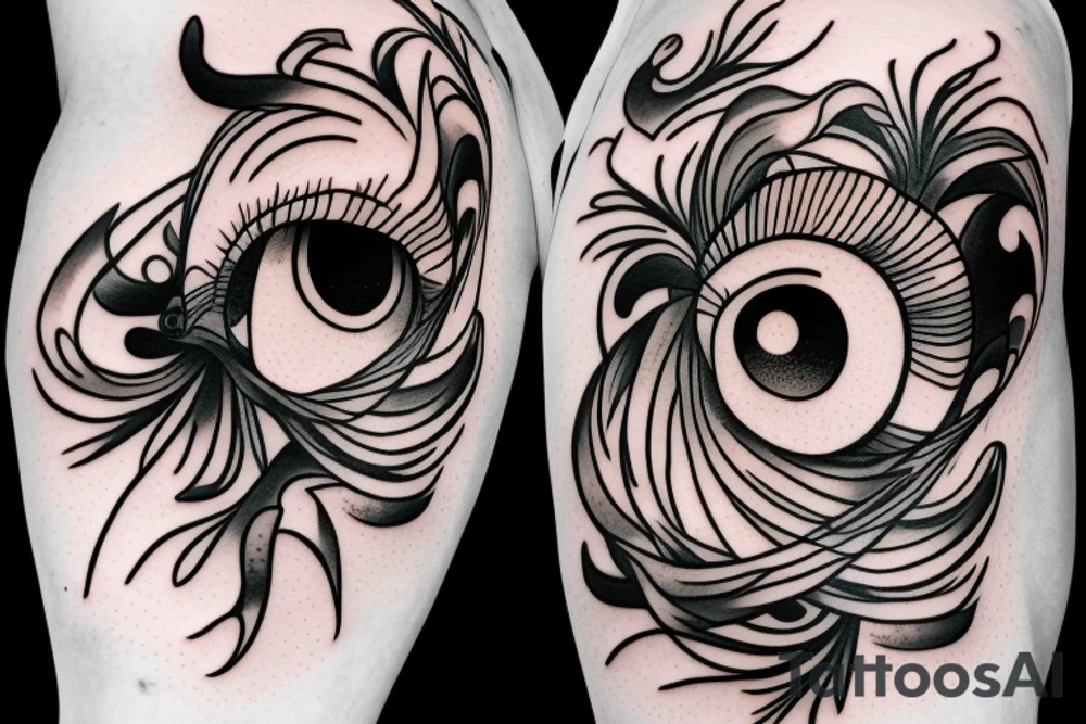 blurry eyes tattoo idea