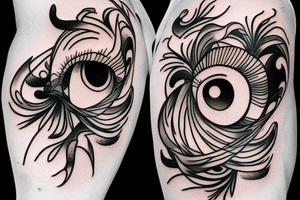 blurry eyes tattoo idea