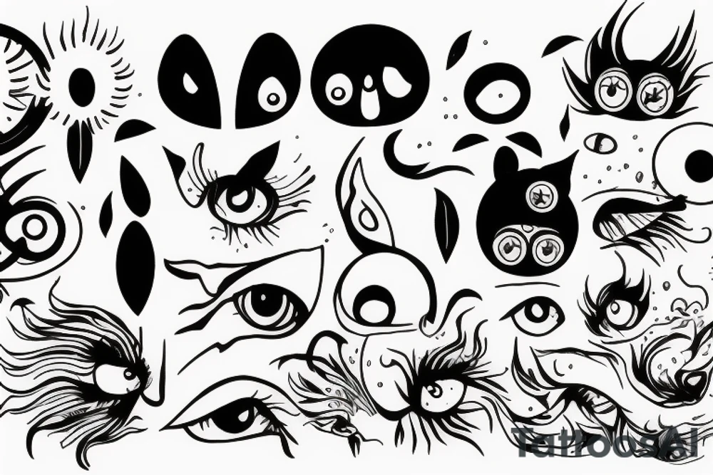 blurry eyes tattoo idea