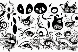 blurry eyes tattoo idea