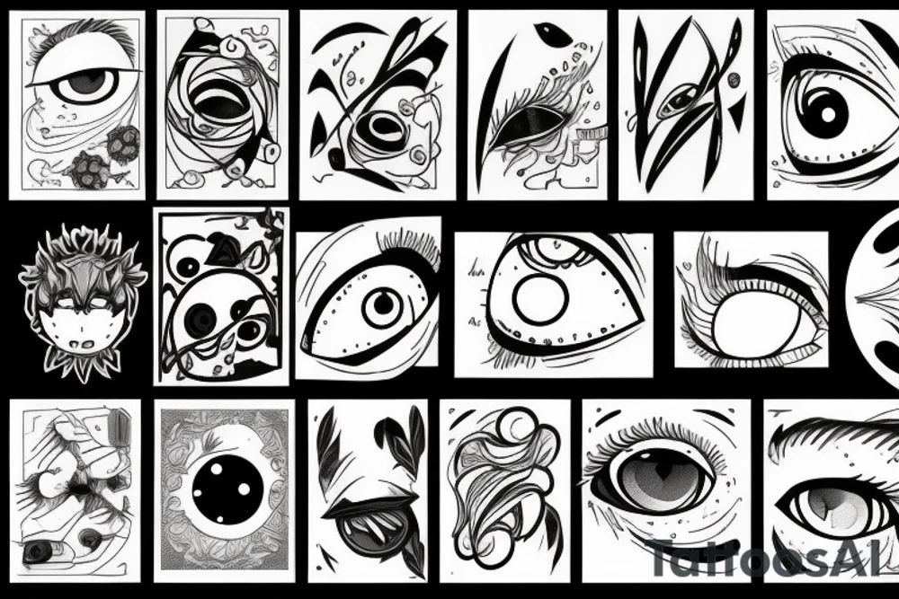 blurry eyes tattoo idea