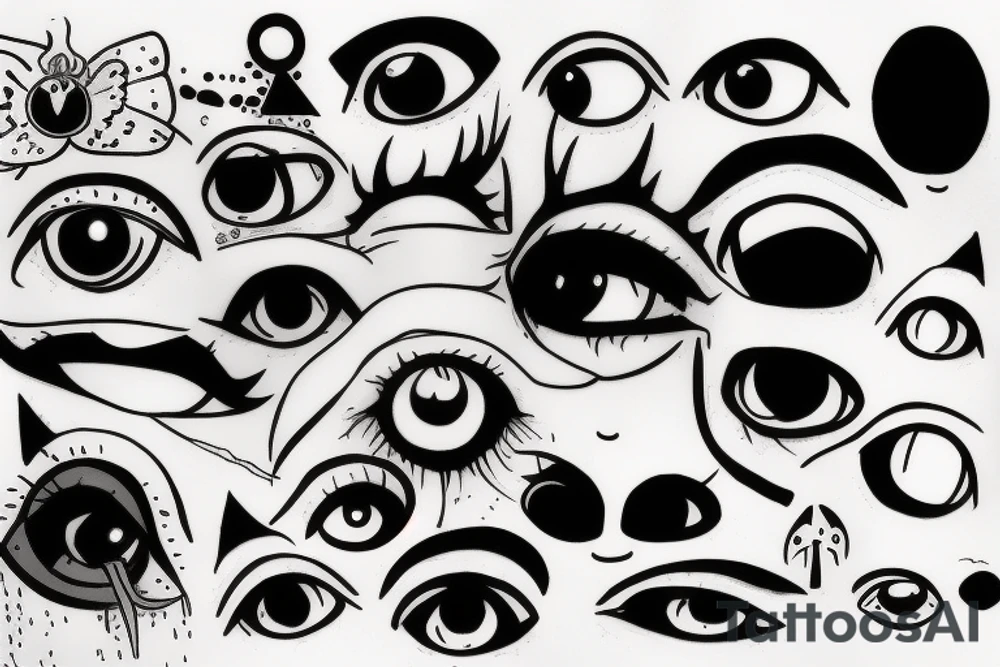 blurry eyes tattoo idea