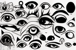 blurry eyes tattoo idea