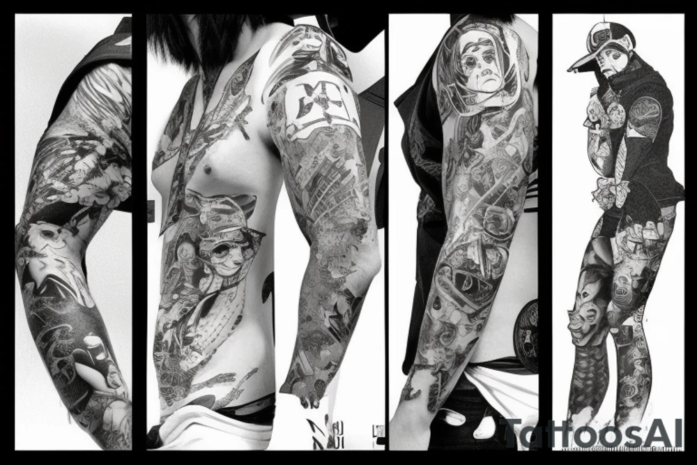 squirel with street wear outfit tattoo idea