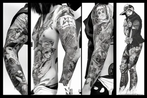 squirel with street wear outfit tattoo idea