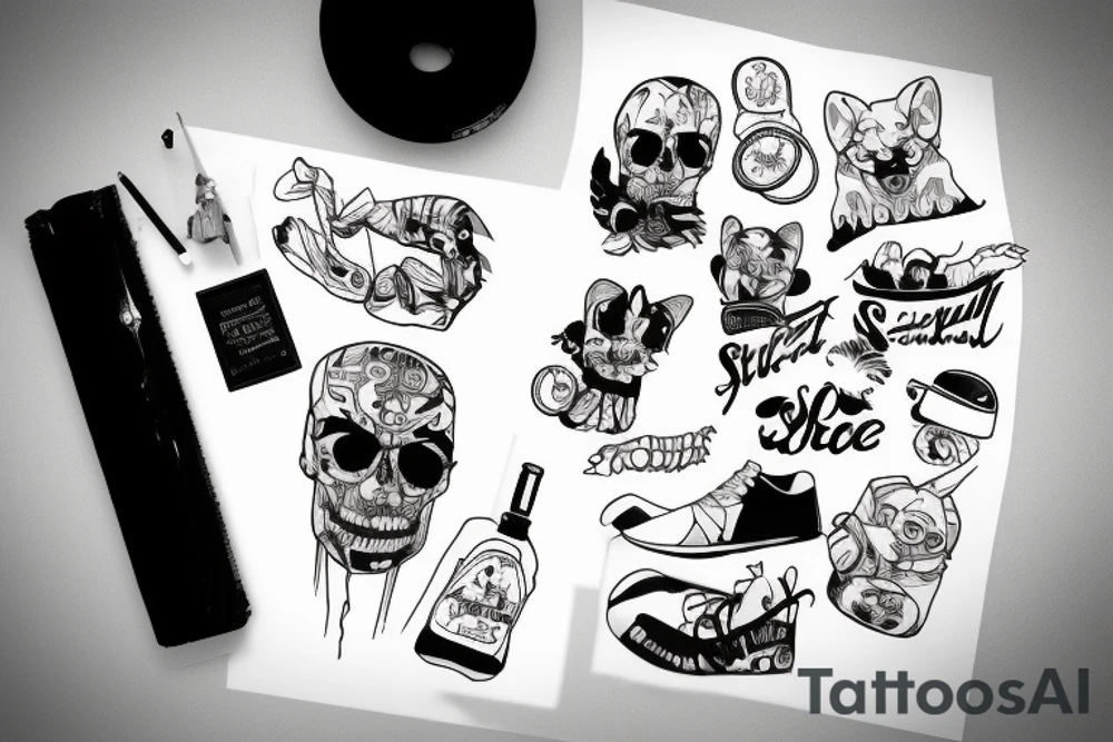 squirel with street wear outfit tattoo idea