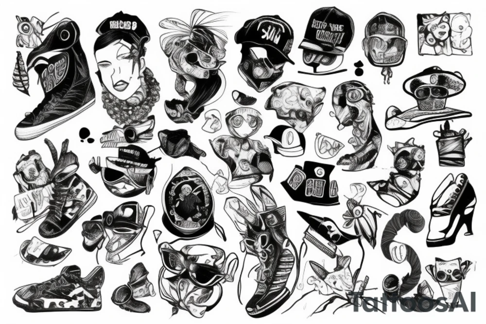 squirel with street wear outfit tattoo idea