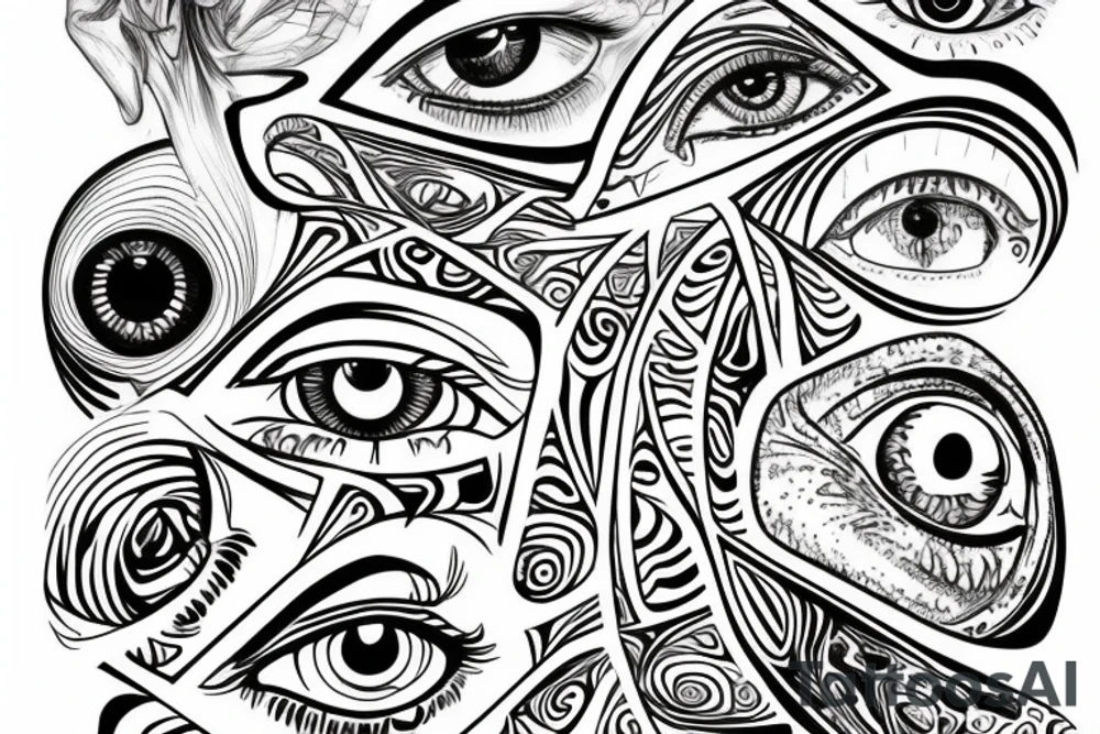 trippy eyes tattoo idea