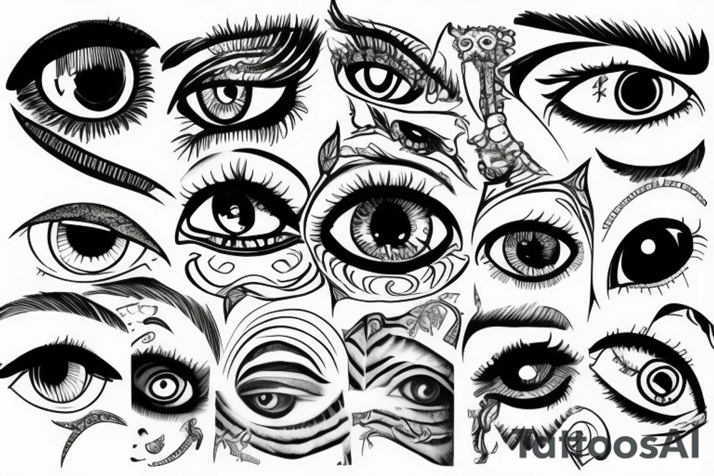 trippy eyes tattoo idea