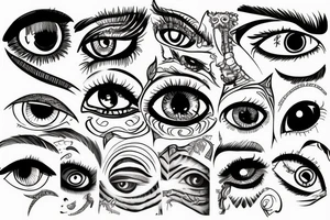 trippy eyes tattoo idea