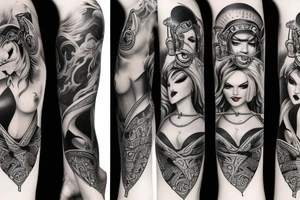 viking pinup girl tattoo idea