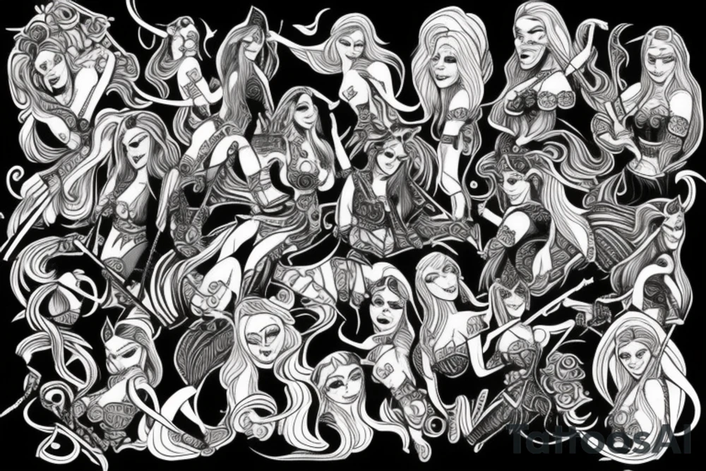 norse pinup girl tattoo idea
