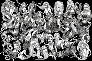 norse pinup girl tattoo idea