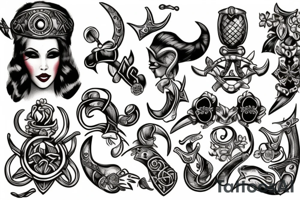 viking pinup girl tattoo idea