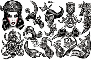 viking pinup girl tattoo idea