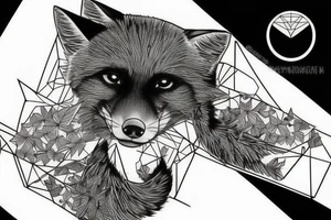 A black fox and it’s paw tattoo idea