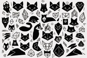 A black fox and it’s paw tattoo idea