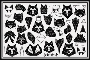 A black fox and it’s paw tattoo idea