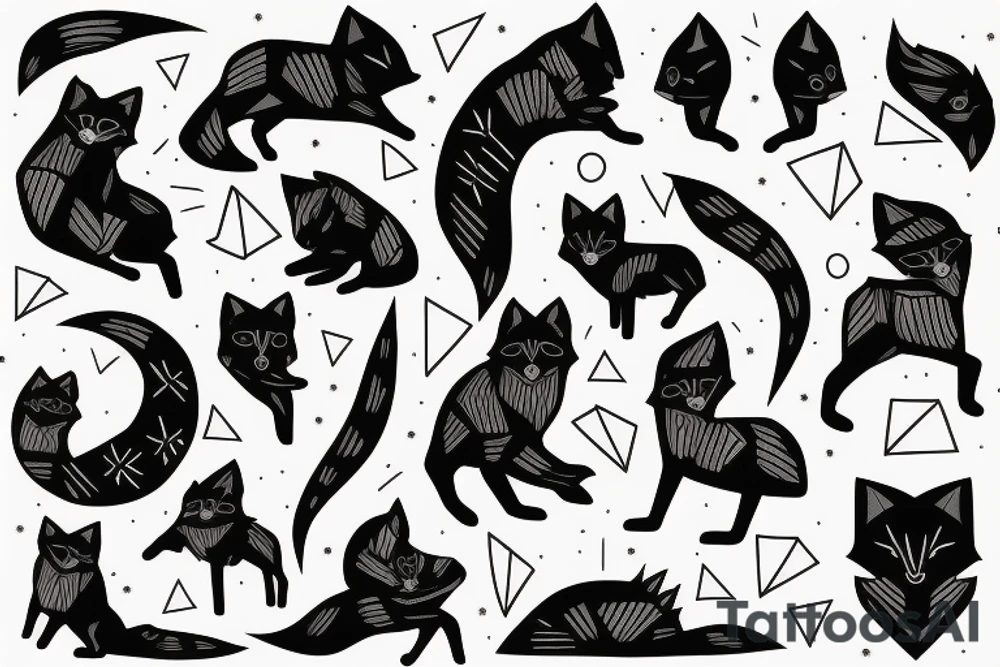 A black fox running to safety tattoo idea