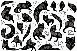 A black fox running to safety tattoo idea