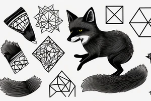 A black fox running to safety tattoo idea