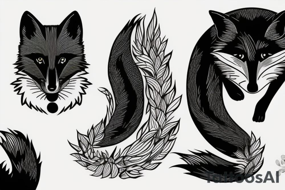A black fox running to safety tattoo idea