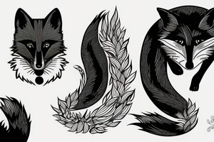 A black fox running to safety tattoo idea