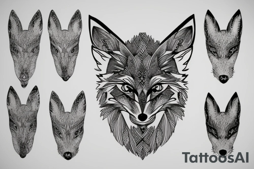 A Rorschach Inkblot fox tattoo idea