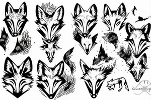 A Rorschach Inkblot fox running to safety tattoo idea