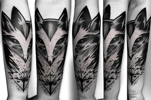 A Rorschach Inkblot fox running to safety tattoo idea