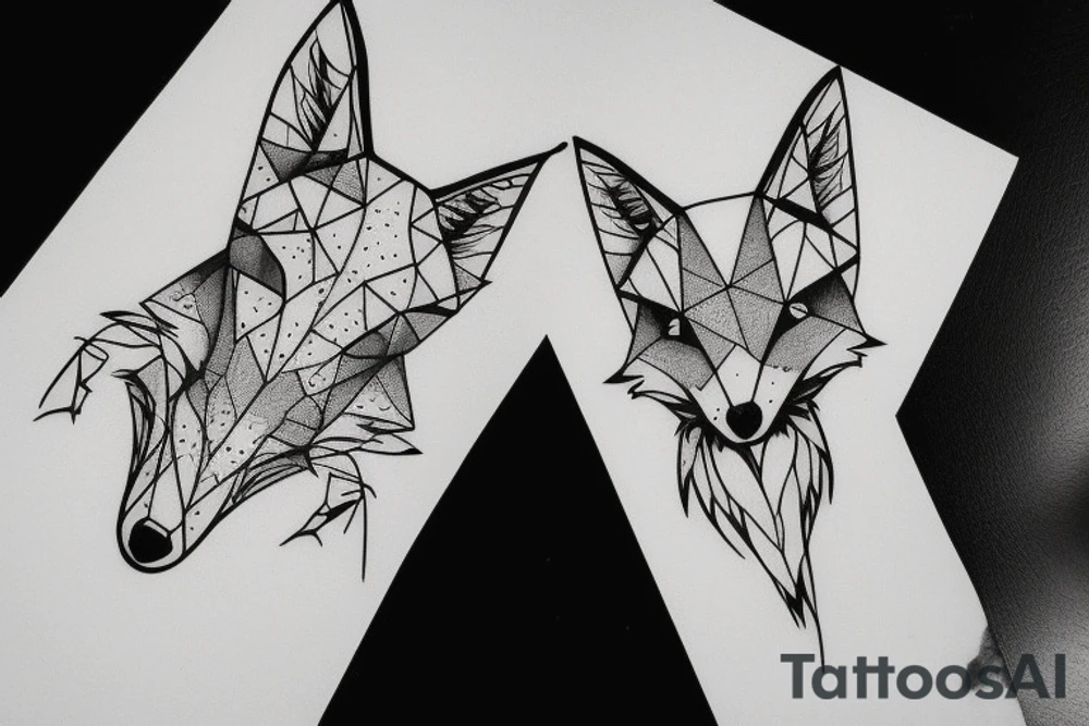 A Rorschach Inkblot of a fox tattoo idea