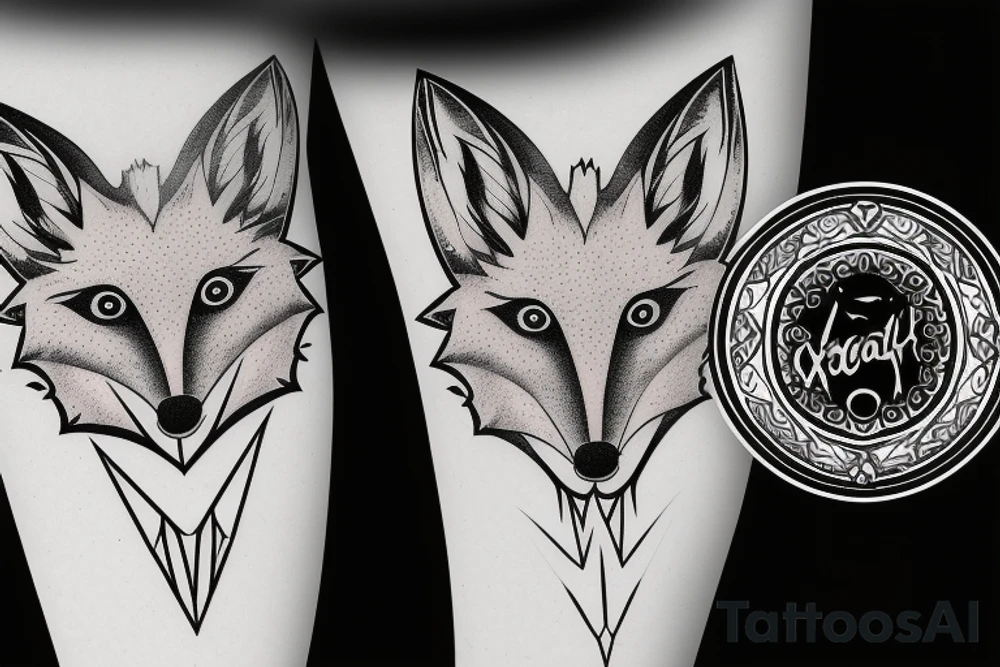 A Rorschach Inkblot of a fox tattoo idea