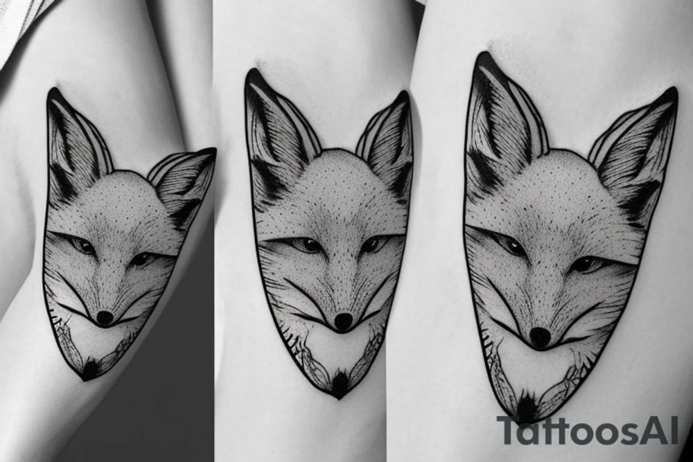 A Rorschach Inkblot of a fox tattoo idea