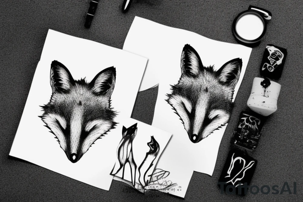 A Rorschach Inkblot of a fox tattoo idea