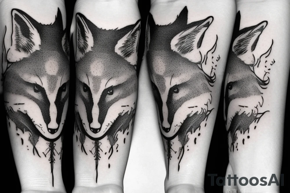 A Rorschach Inkblot of a fox tattoo idea