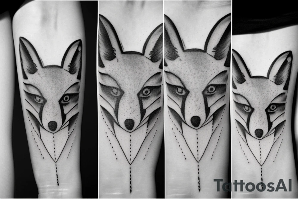 A Rorschach Inkblot of a fox tattoo idea