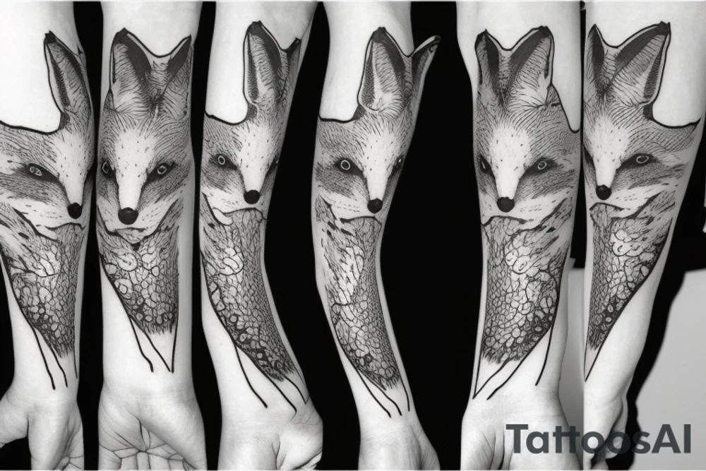 A Rorschach Inkblot of a fox tattoo idea