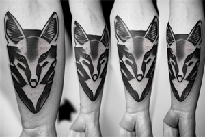 A Rorschach Inkblot of a fox tattoo idea